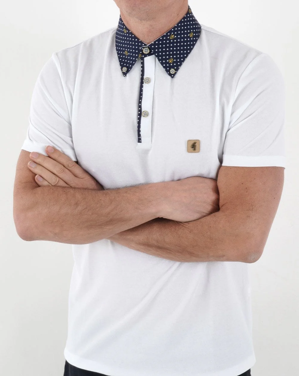 Gabicci Vintage Renfro Woven Polo White - Image 3
