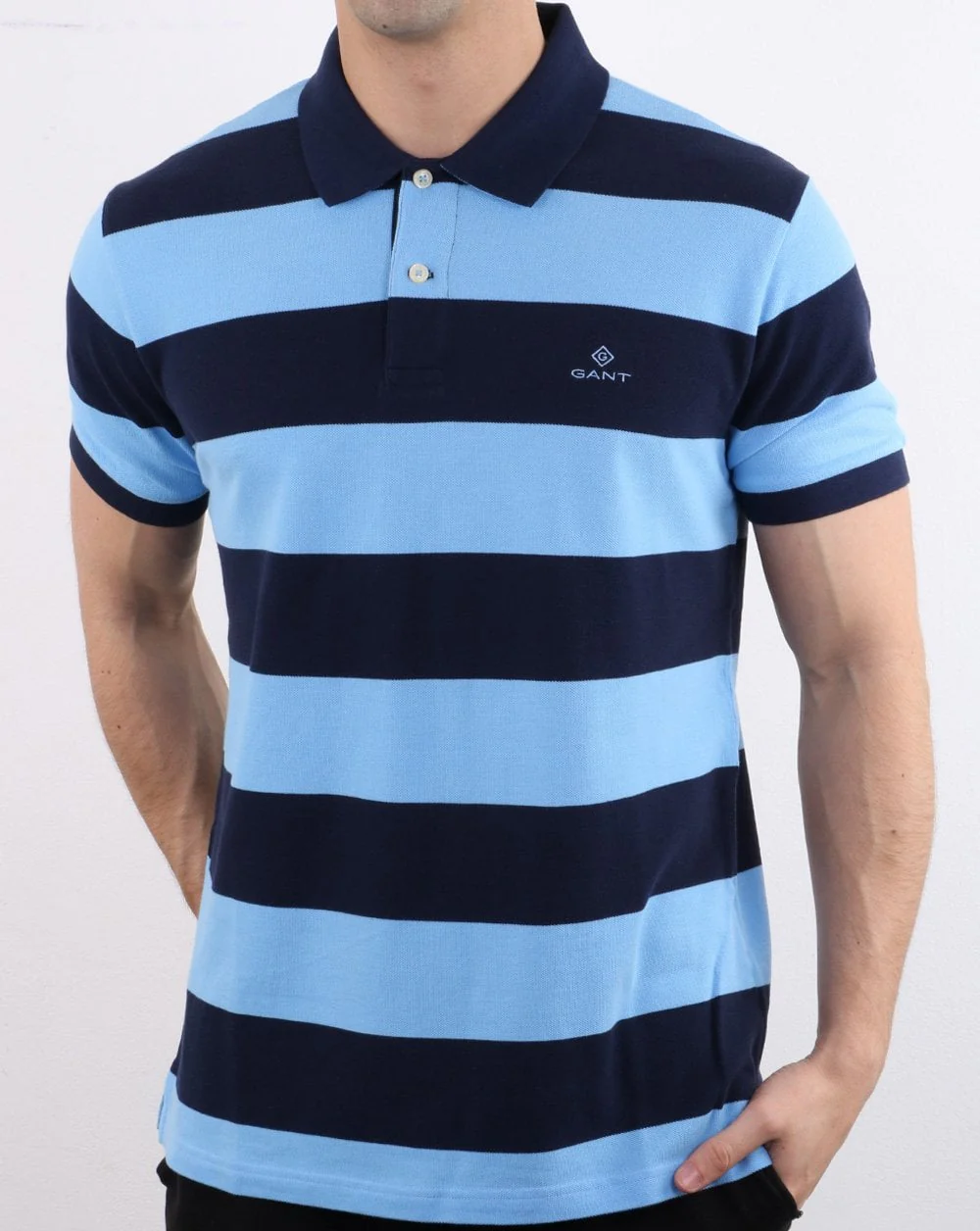 Gant Barstripe Pique Rugger Navy Blue - Image 2