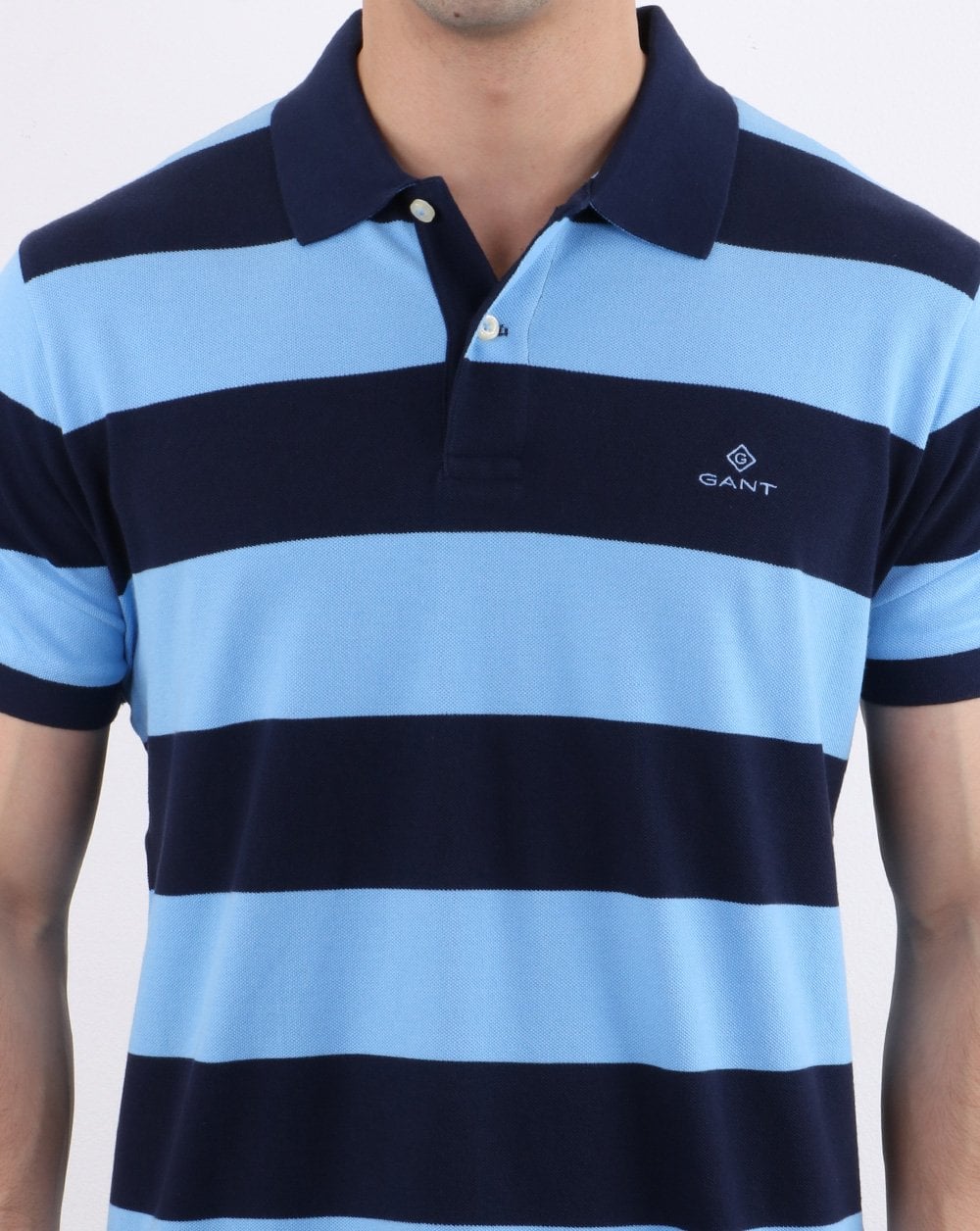 Gant Barstripe Pique Rugger Navy Blue - Image 4