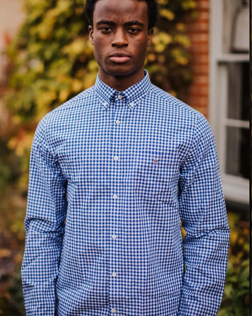 Gant Broadcloth Gingham Shirt College Blue - Image 4
