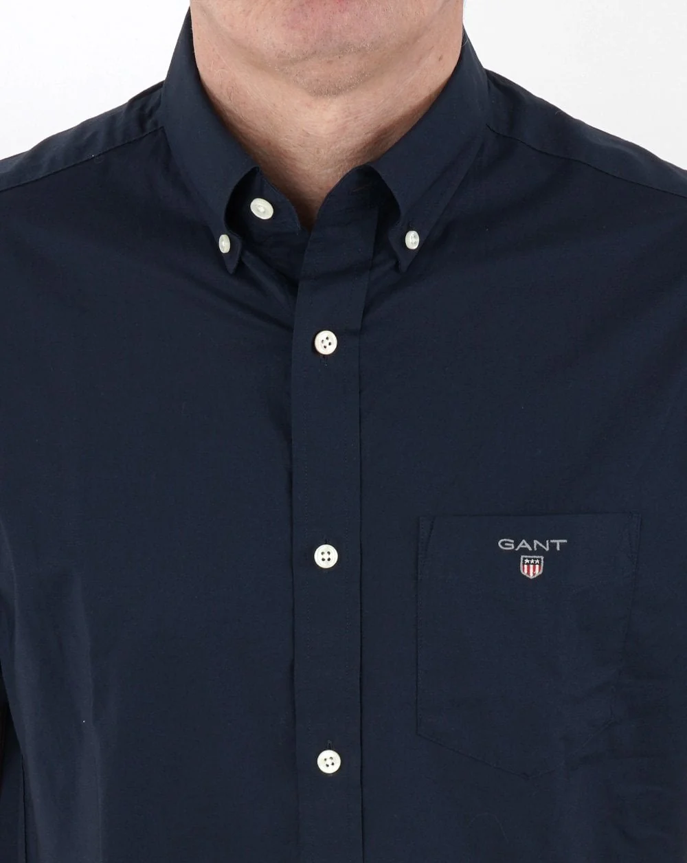 Gant Broadcloth Short Sleeve Shirt Navy - Image 2