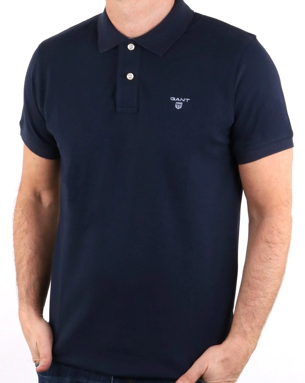Gant Contrast Collar Polo Shirt Navy - Image 2