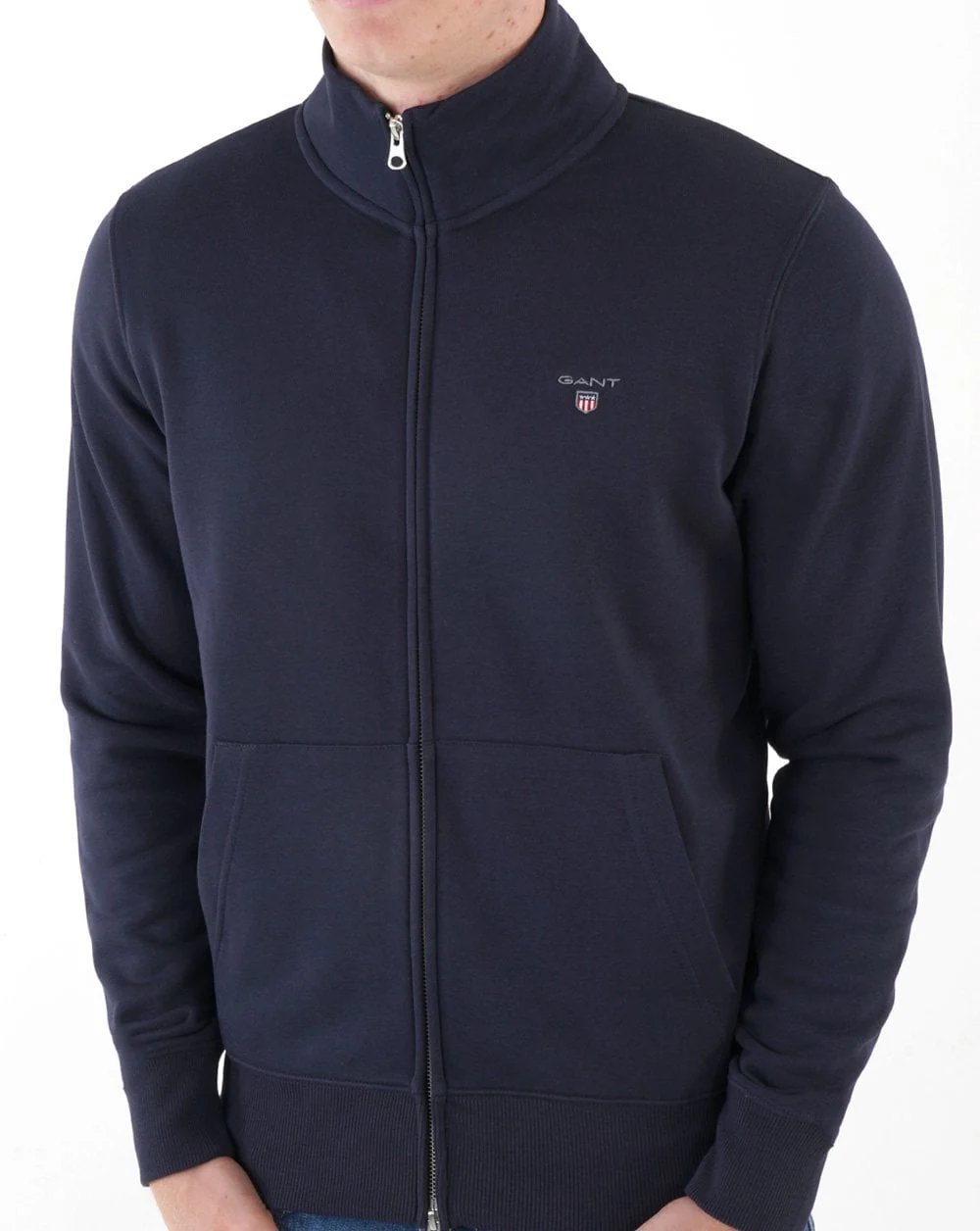 Gant Full Zip Sweat Navy Blue