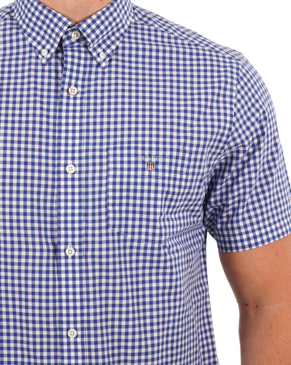Gant Gingham SS Shirt College Blue - Image 2