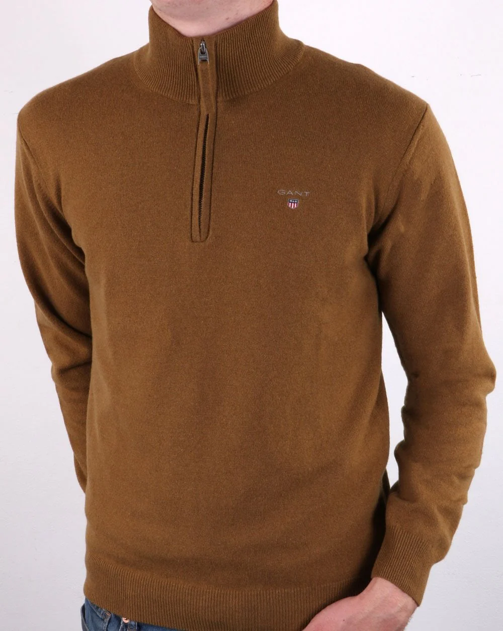 Gant Lambswool Half Zip Butternut - Image 2