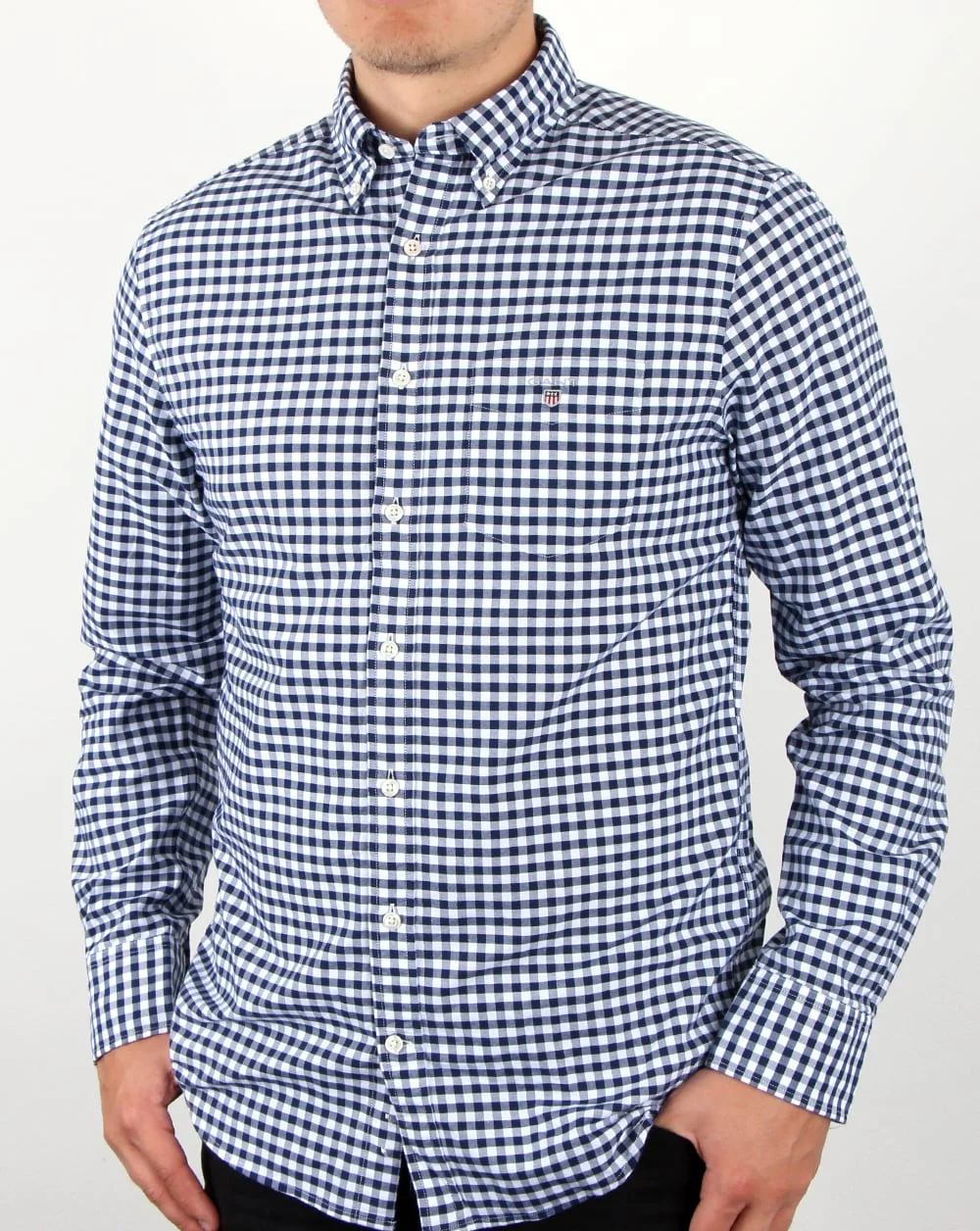Gant Oxford Gingham Shirt Persian Blue - Image 2
