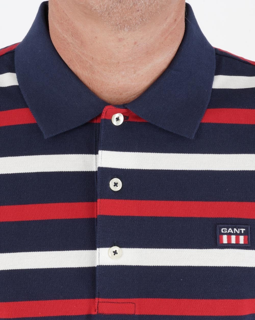 Gant Retro Flag Polo Shirt Navy - Image 2