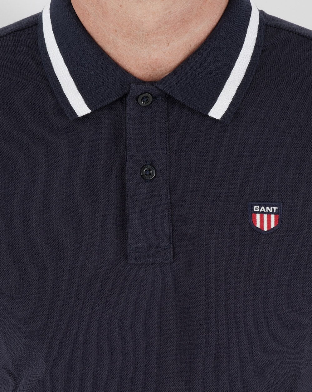 Gant Retro Shield Pique Short Sleeve Polo Navy - Image 2