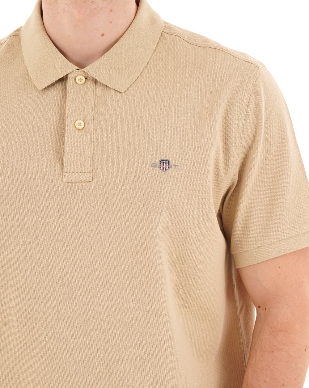 Gant Shield Pique Polo Oat Beige - Image 2