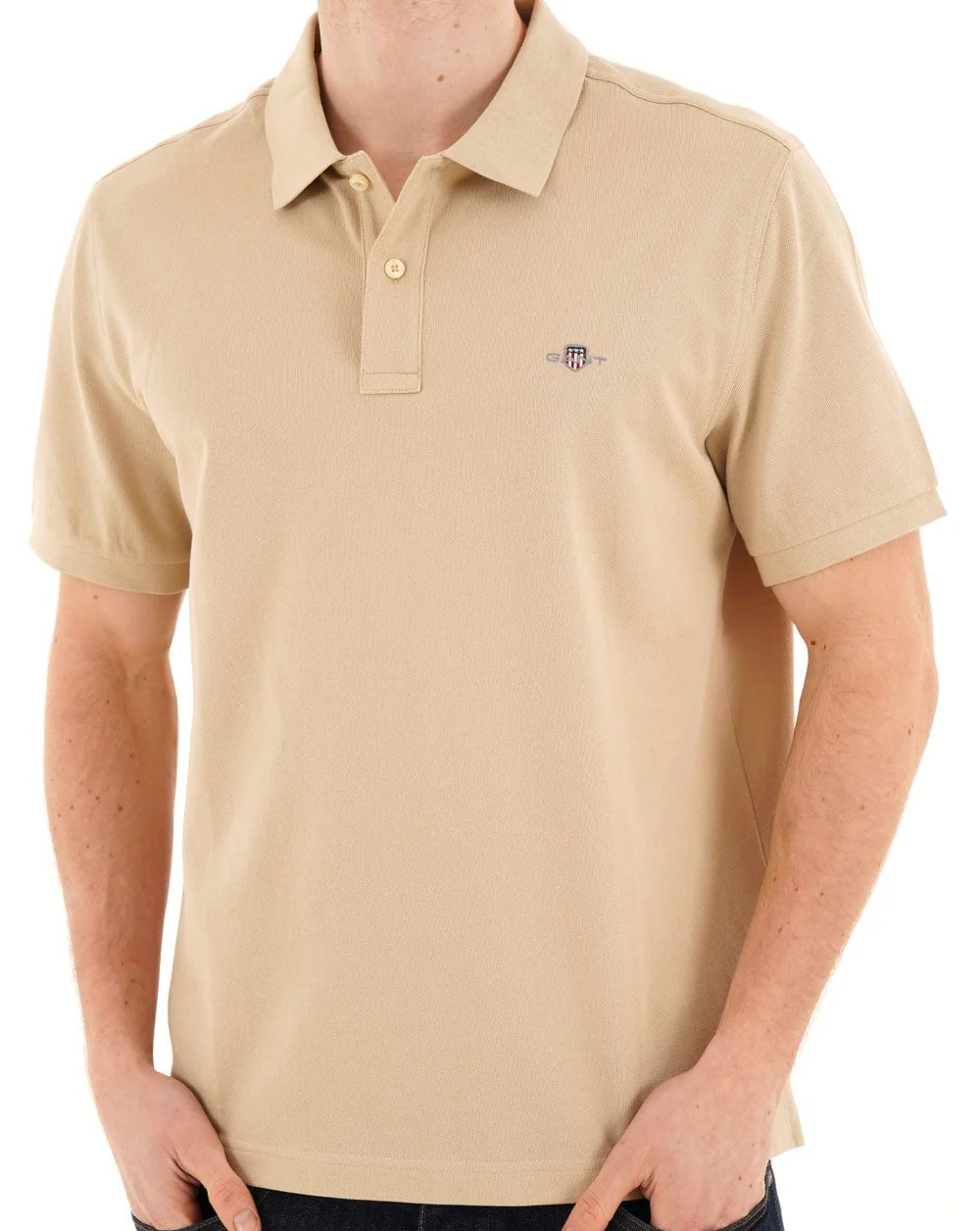 Gant Shield Pique Polo Oat Beige - Image 3