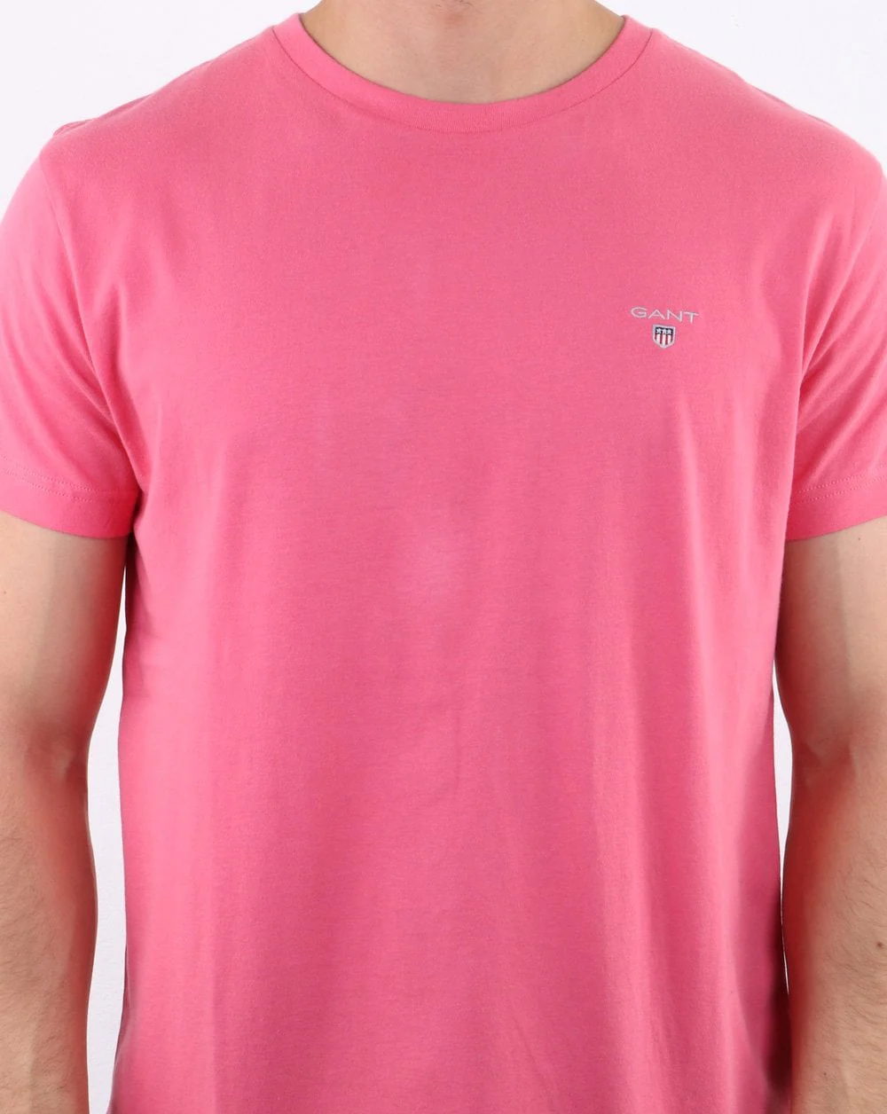 Gant Solid Crew Neck T Shirt Rapture Rose - Image 4
