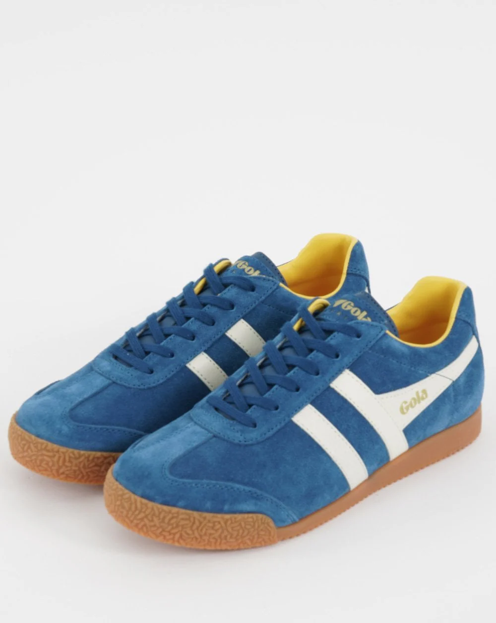 Gola Harrier Suede Trainer Marine Blue/Off White - Image 3