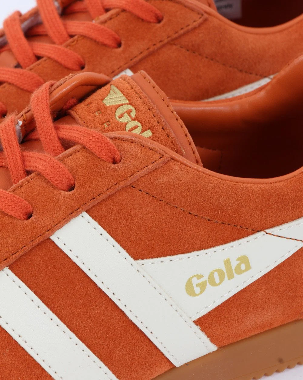 Gola Harrier Suede Trainer Orange/White - Image 3