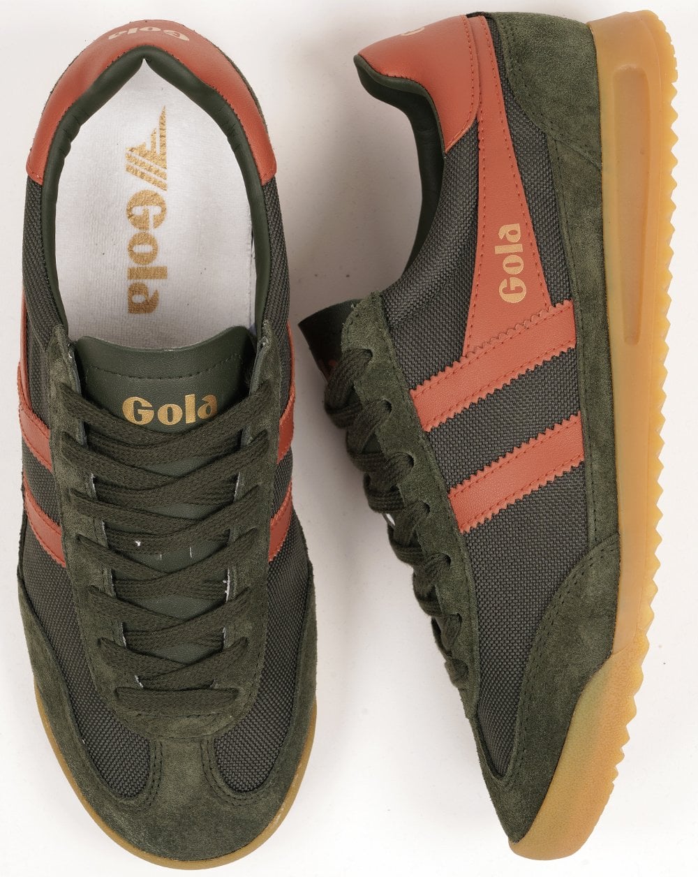 Gola Tornado Trainer Dark Khaki/Moody Orange - Image 4