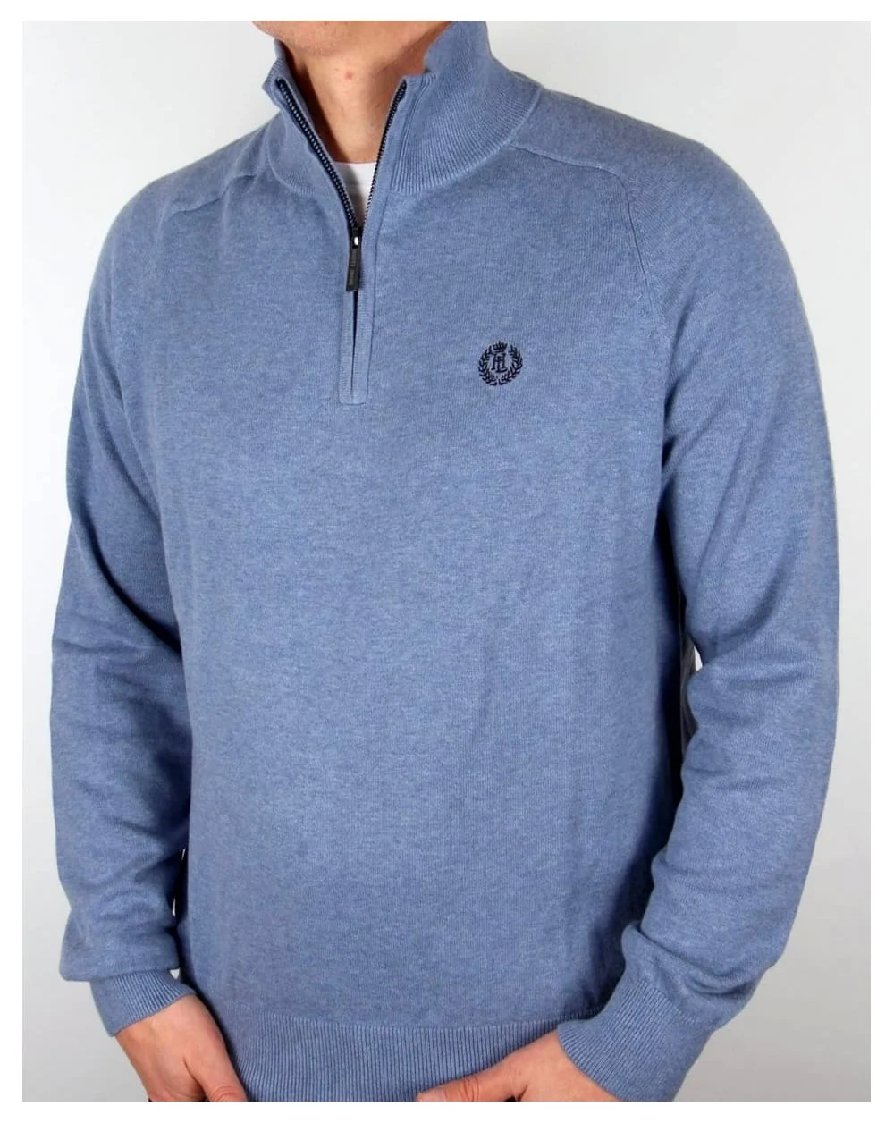 Henri Lloyd Half Zip Knit Frost Blue - Image 2