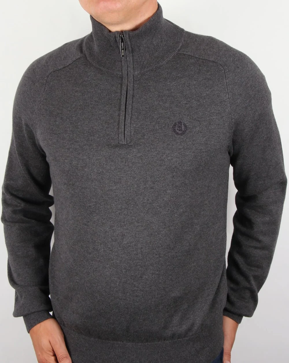 Henri Lloyd Half Zip Knit Graphite Marl - Image 2