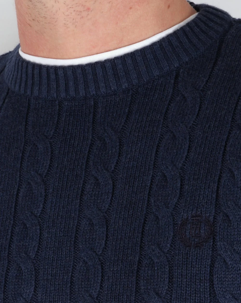 Henri Lloyd Kramer Cable Knit Jumper Indigo Marl - Image 2