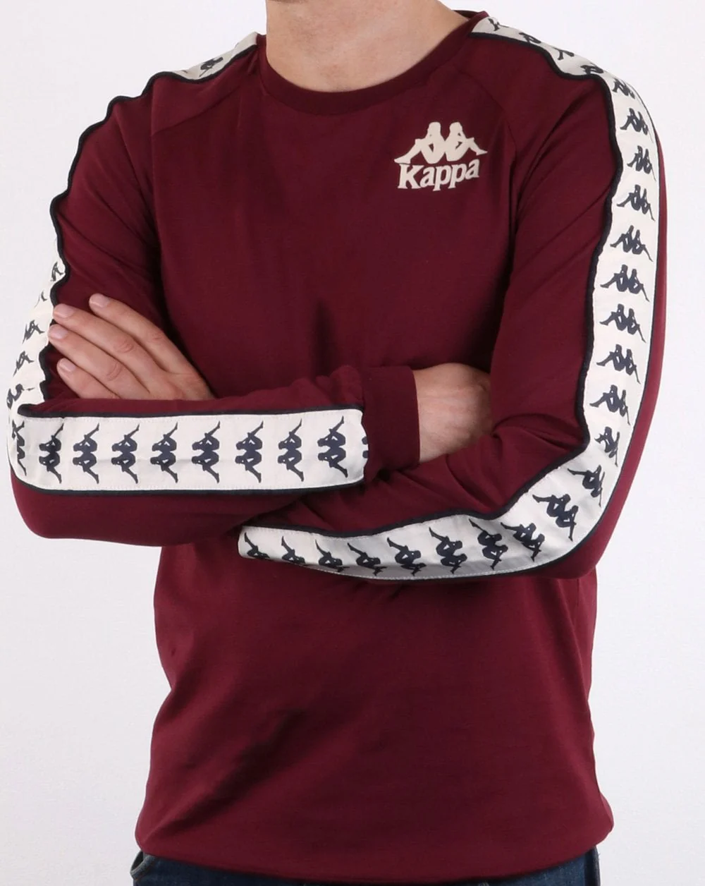 Kappa Dixon Long Sleeve Taping Top Dark Red - Image 2