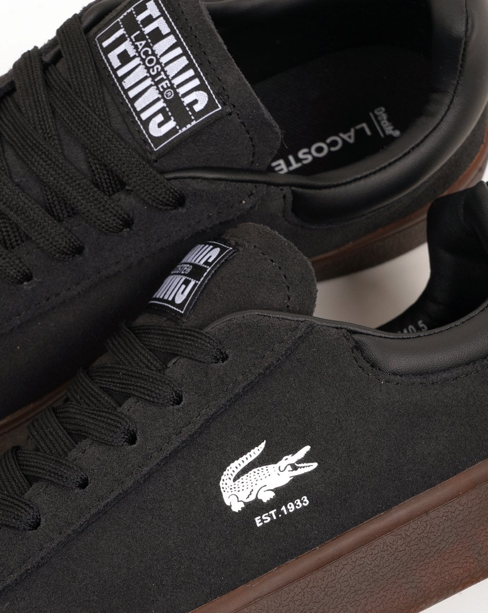 Lacoste Baseshot Trainers Black/Dark Gum - Image 3