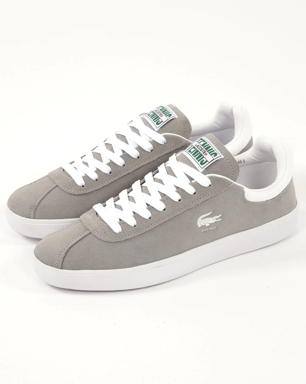 Lacoste Baseshot Trainers Grey/White - Image 2