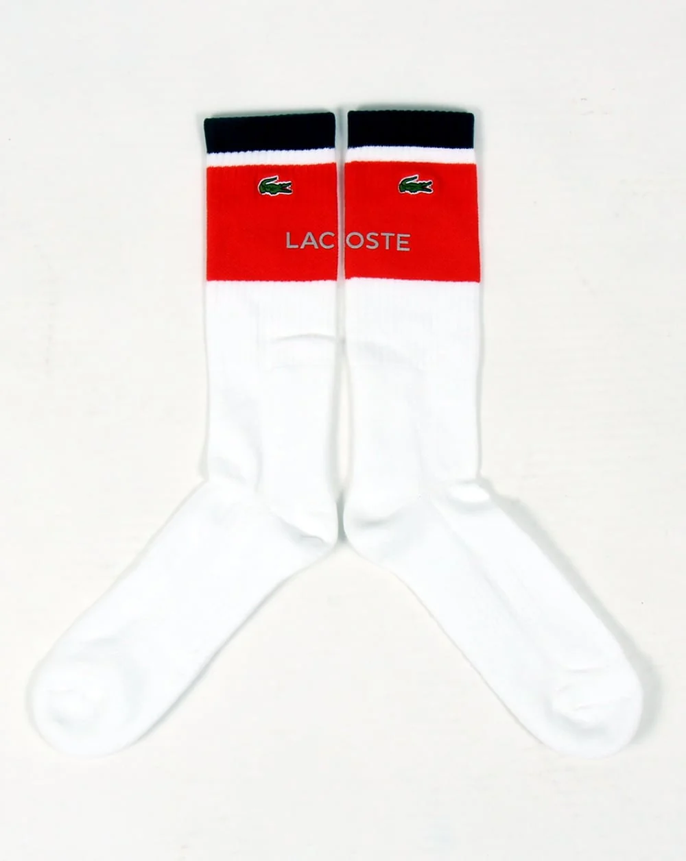 Lacoste Block Colour Socks White/navy/red - Image 2
