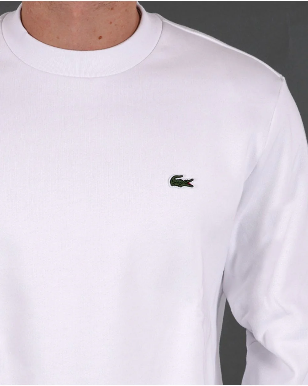 Lacoste Brushed Cotton Sweatshirt White - Image 2