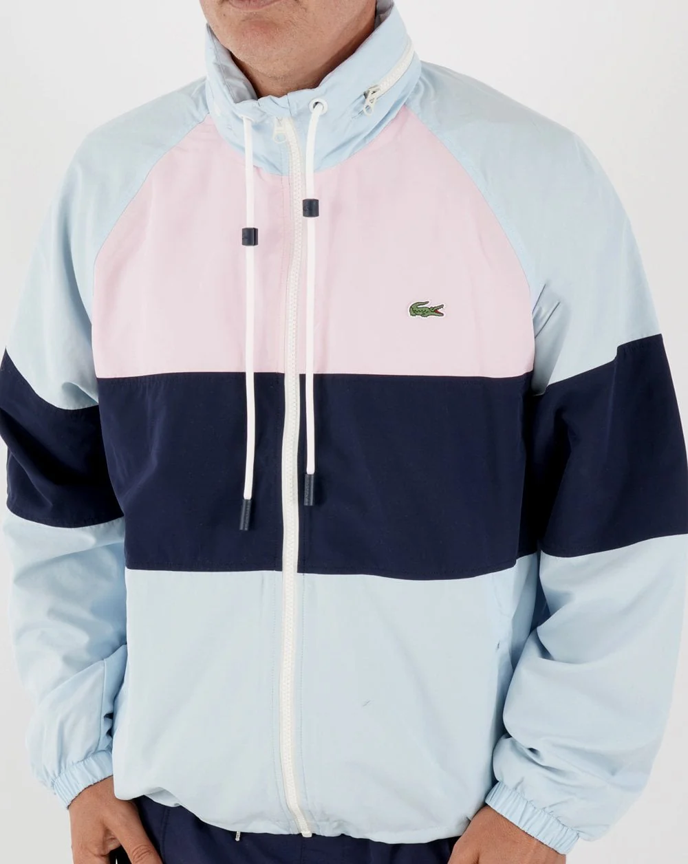 Lacoste Chest Panel Windbreaker Sky/Navy/Pink - Image 2
