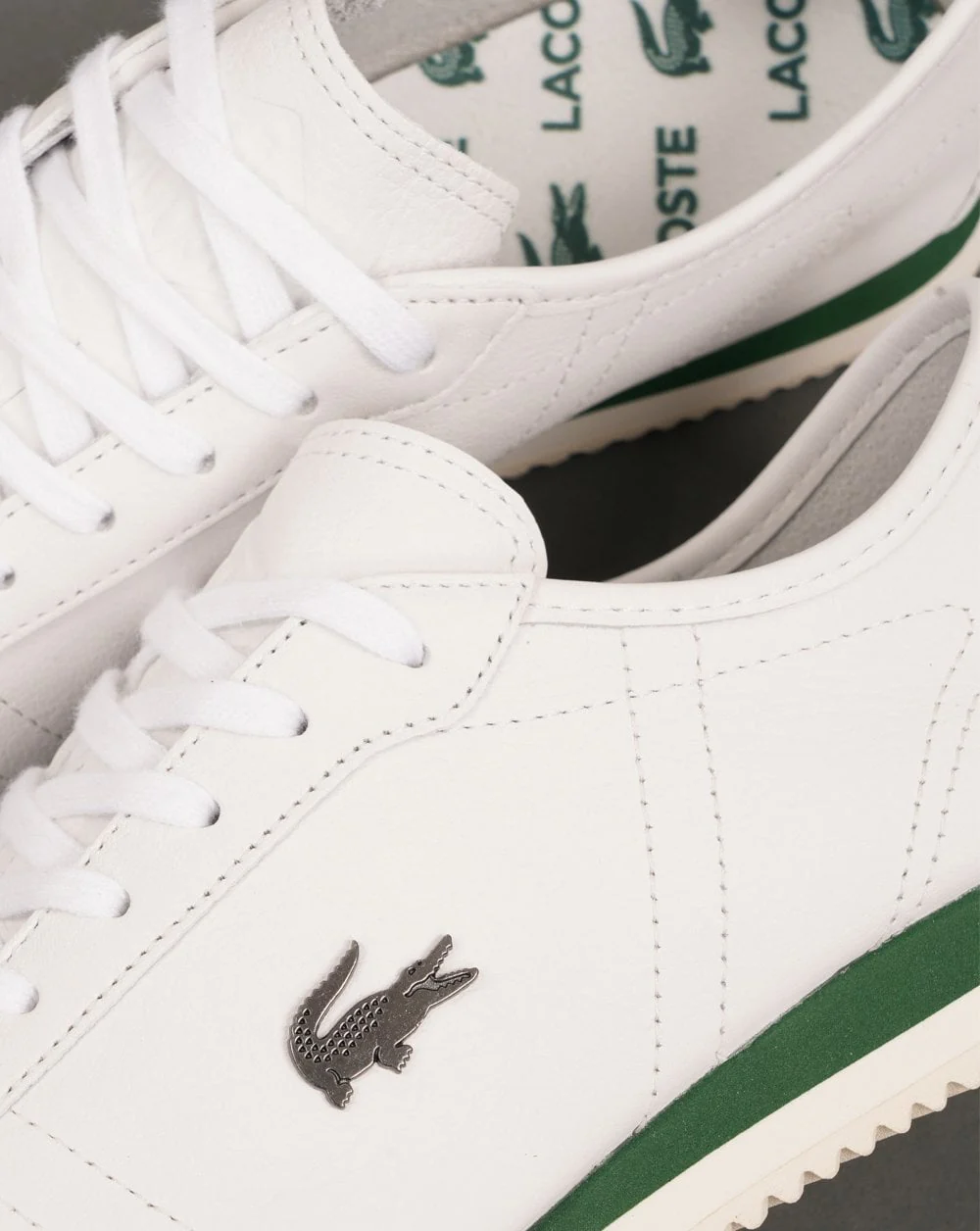 Lacoste Club Low Leather Trainers White/Off White - Image 3
