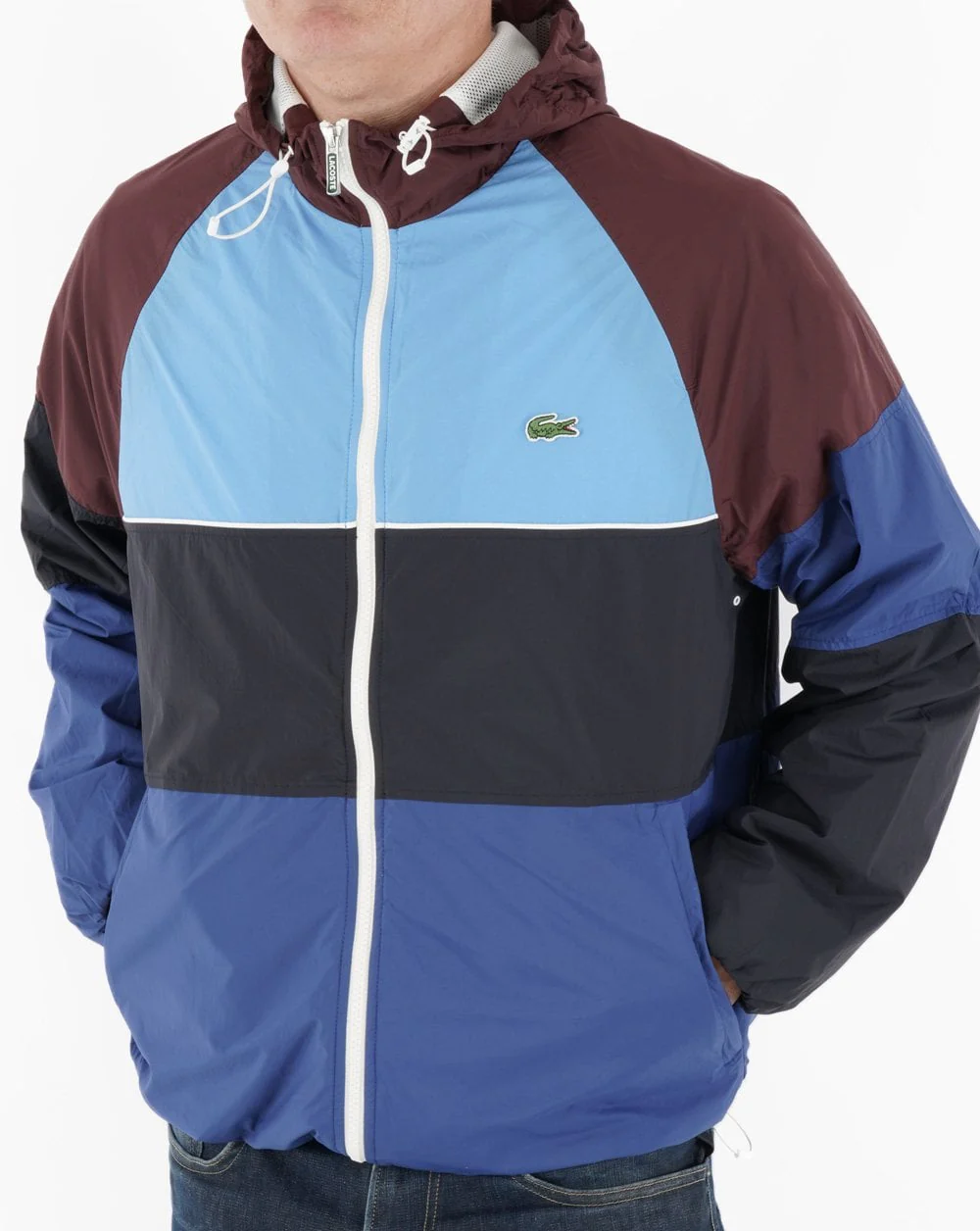 Lacoste Colourblock Jacket Blue/Brown/Black - Image 3
