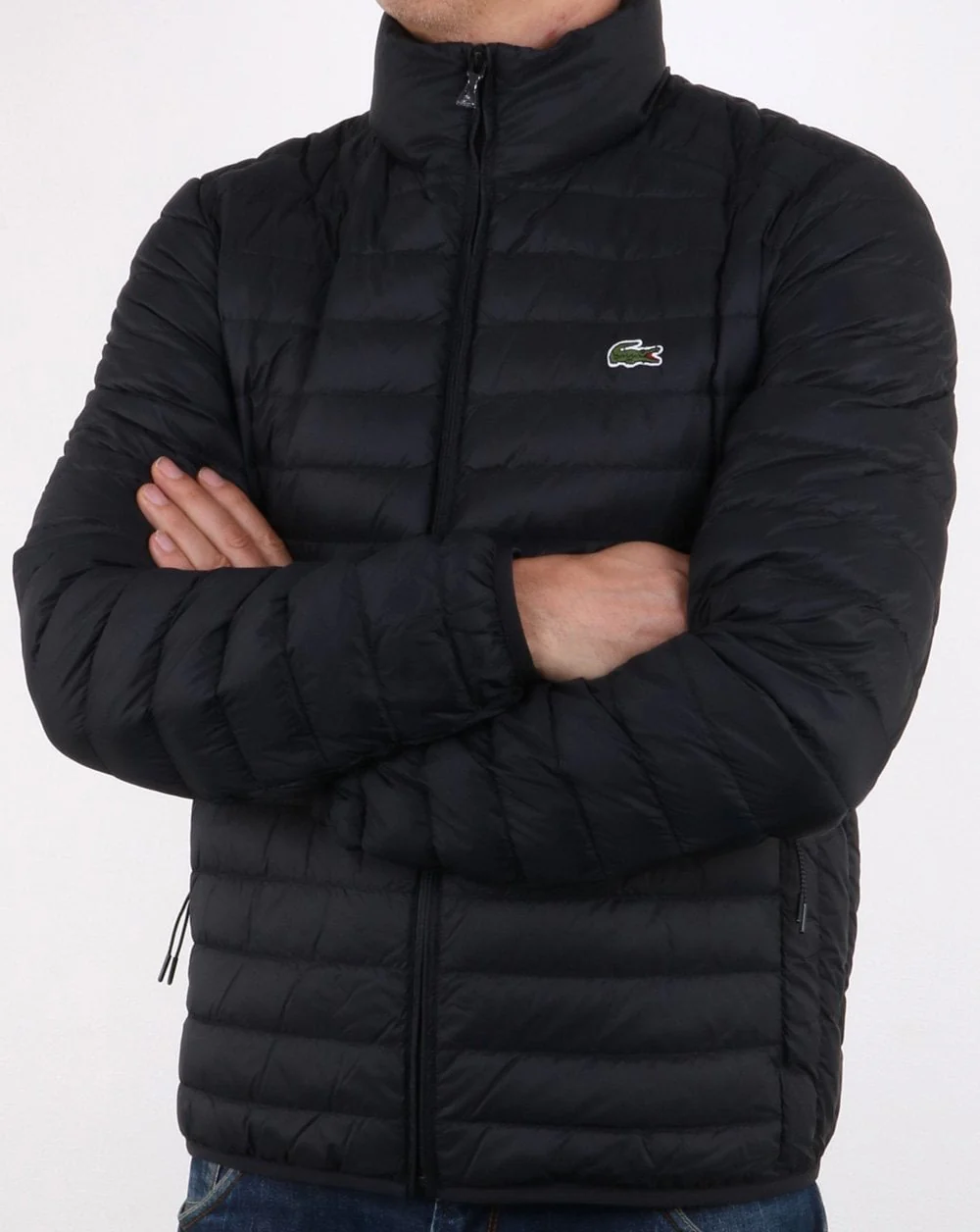 Lacoste Contrast Lining Quilted Jacket Black
