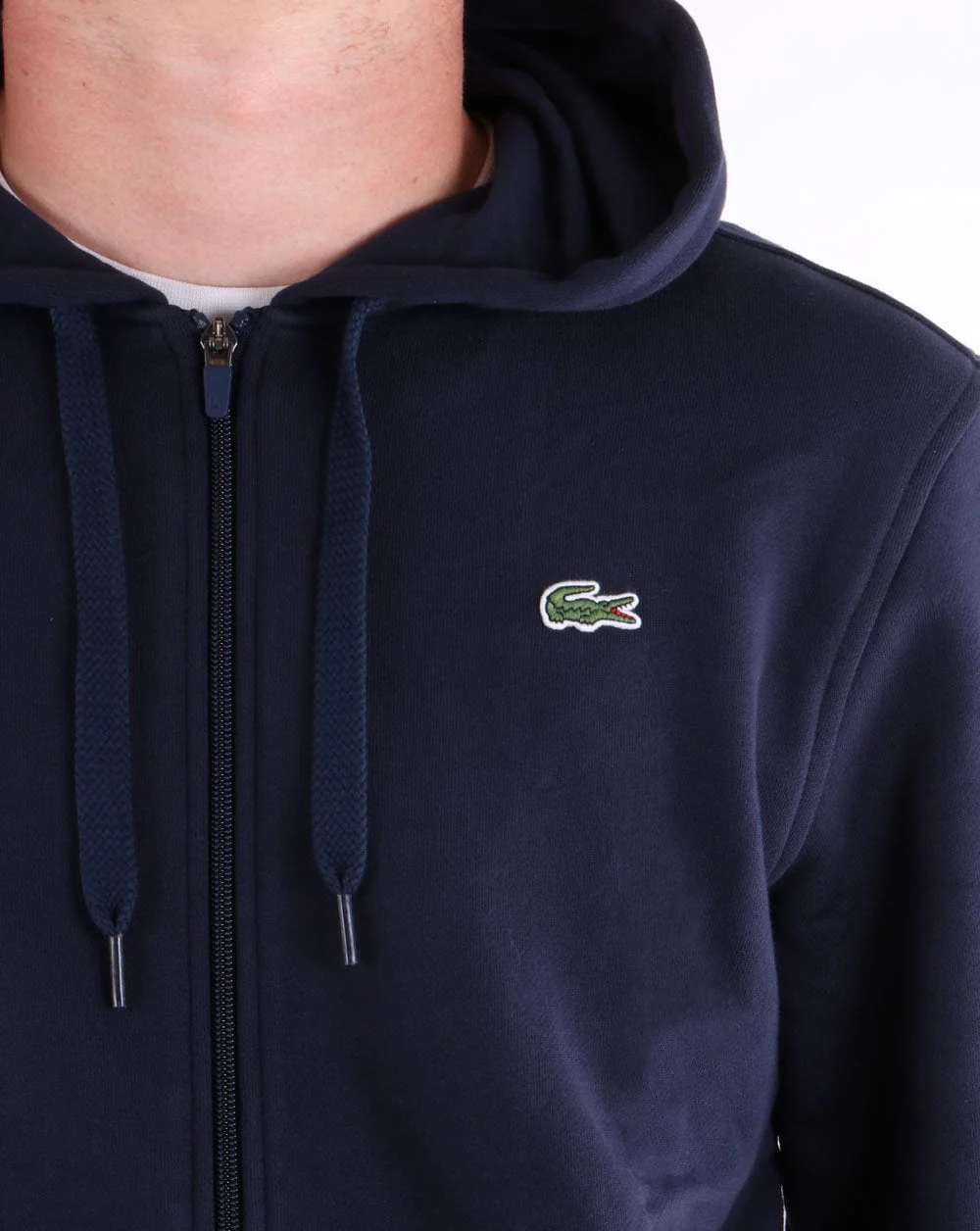 Lacoste Full Zip Hoodie Navy - Image 2