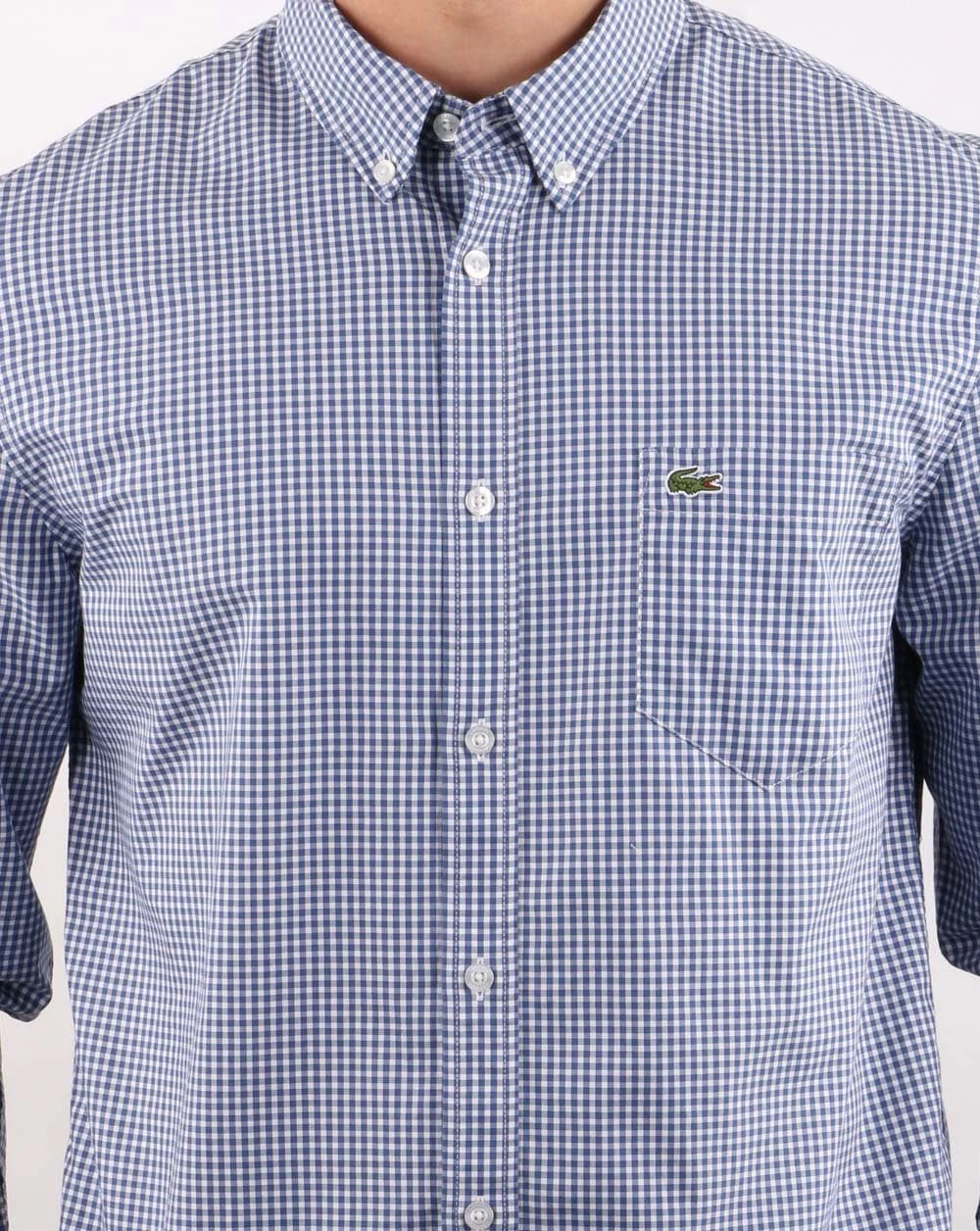 Lacoste Gingham Shirt Blue/White - Image 3