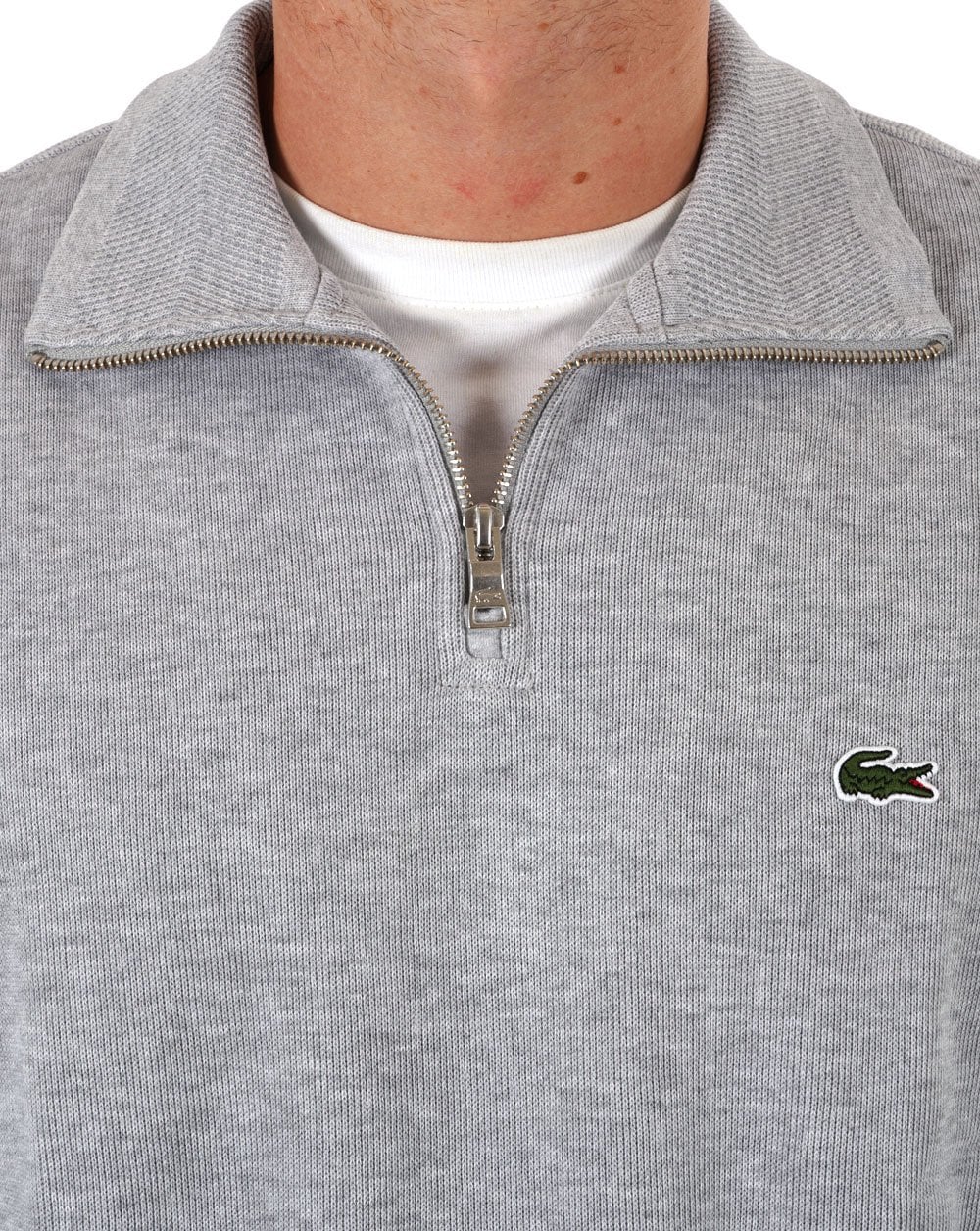 Lacoste Half Zip Sweat Silver Chine - Image 2