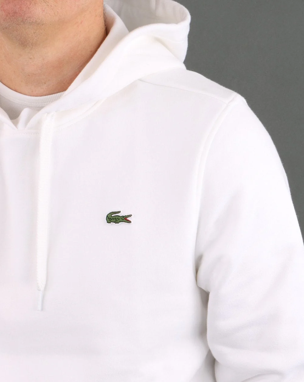Lacoste Hooded Sweatshirt White - Image 3