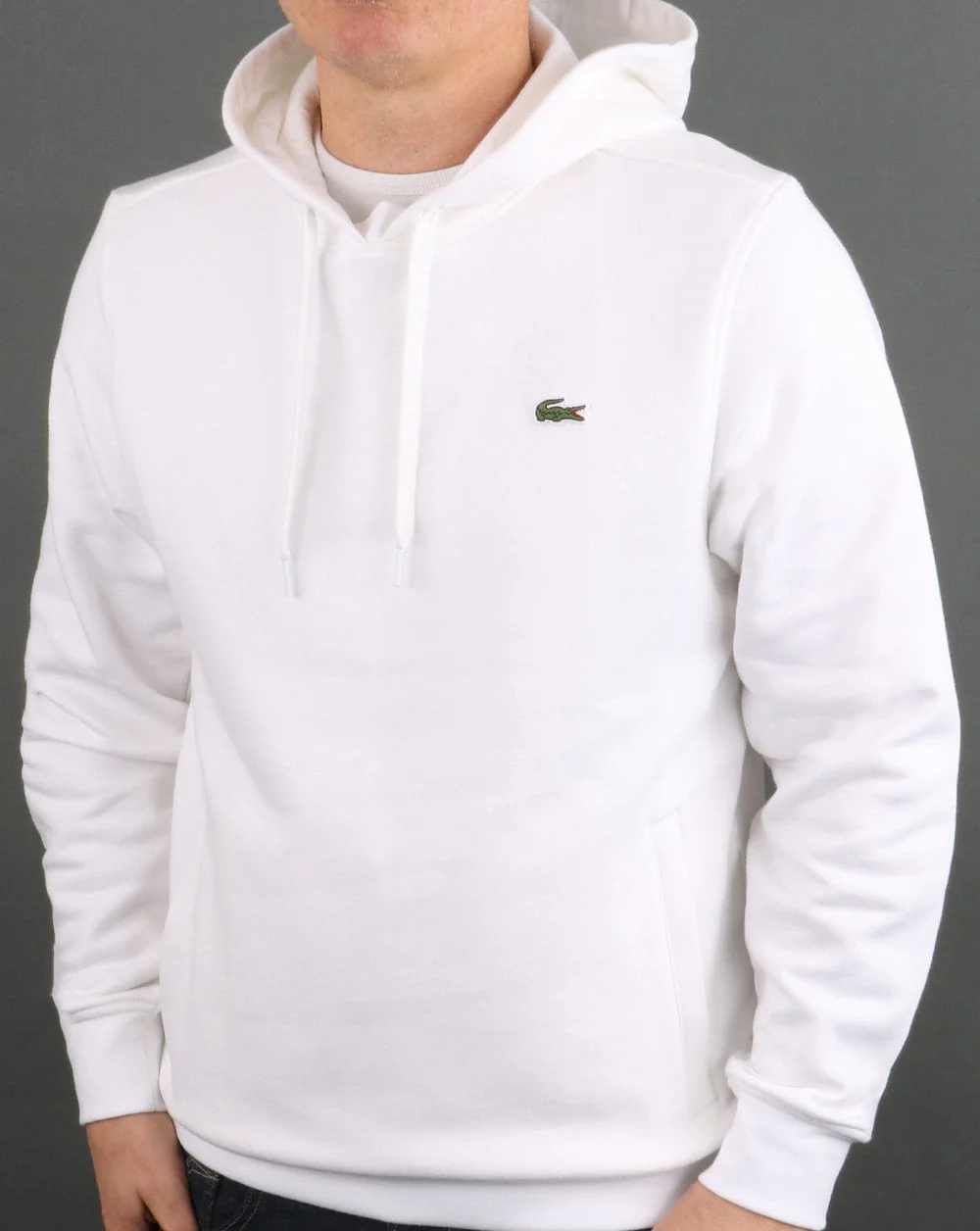 Lacoste Hooded Sweatshirt White - Image 4