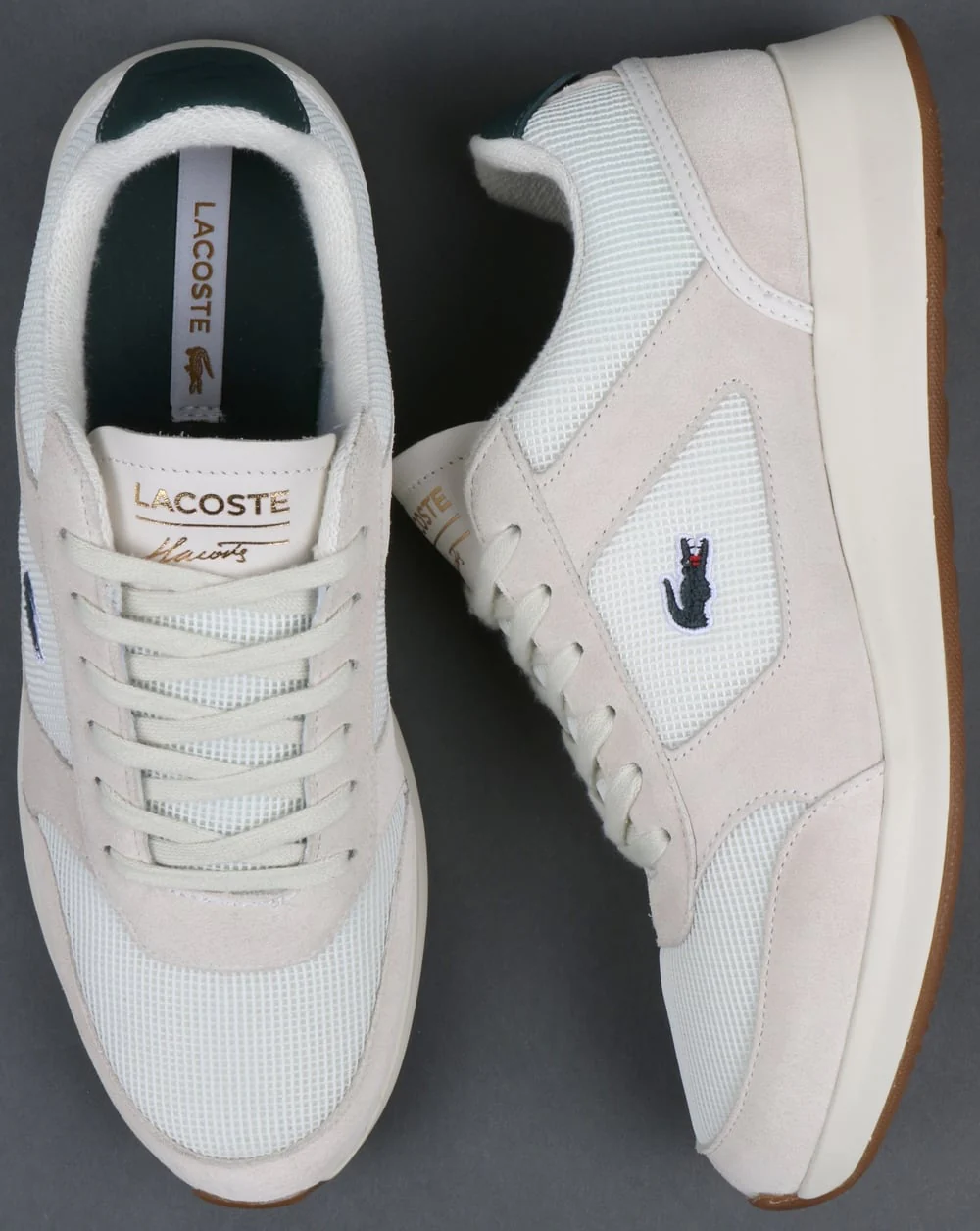 Lacoste Joggeur Trainers Off White/Green - Image 2