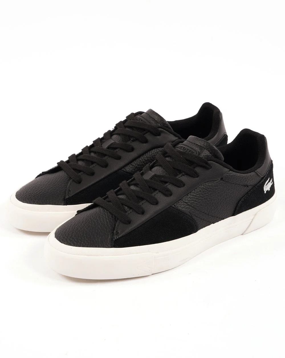 Lacoste L006 Leather Trainer Black/White - Image 2