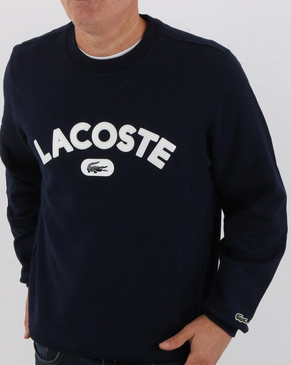Lacoste Logo Sweatshirt Navy - Image 3
