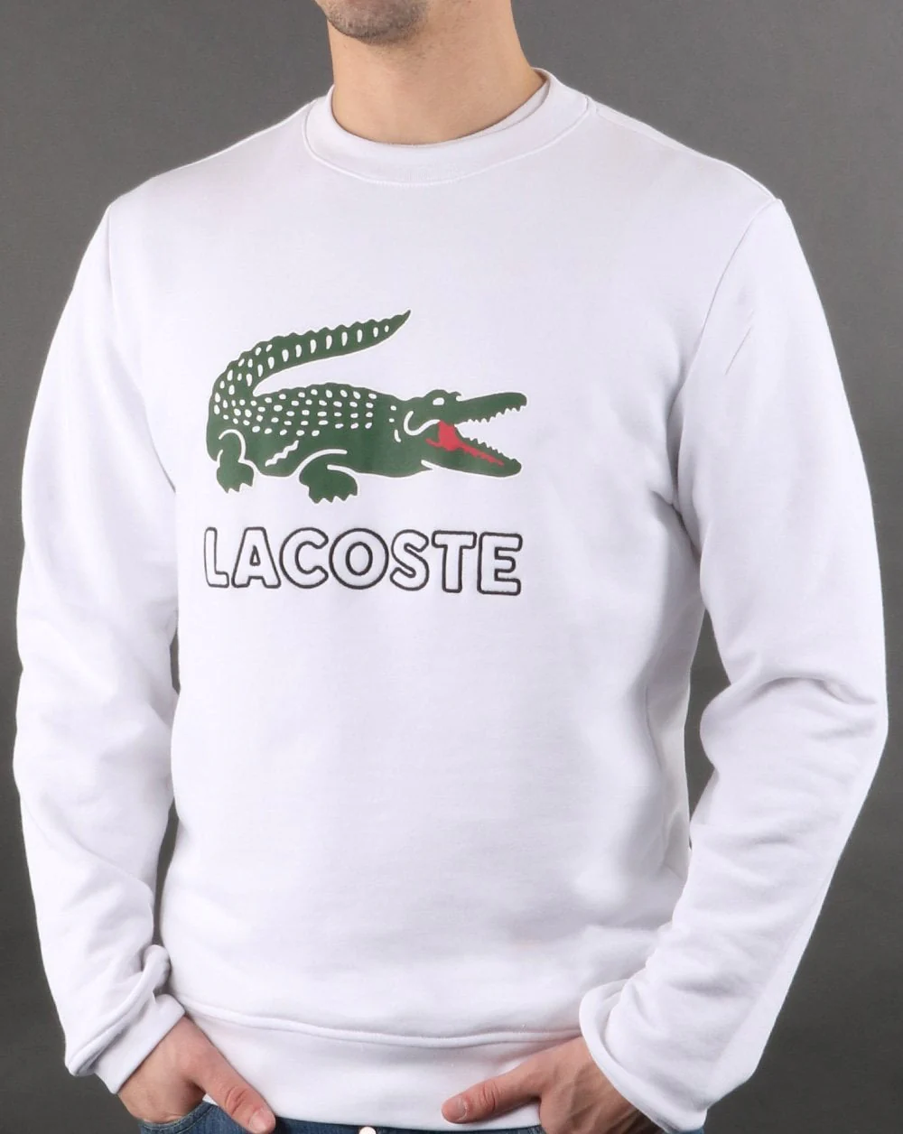 Lacoste Logo Sweatshirt White - Image 2