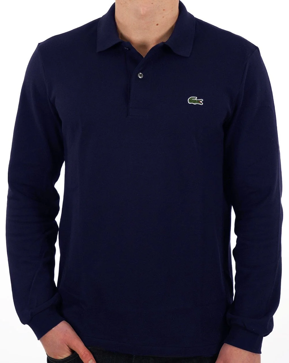 Lacoste Long Sleeve Polo Shirt Navy - Image 3