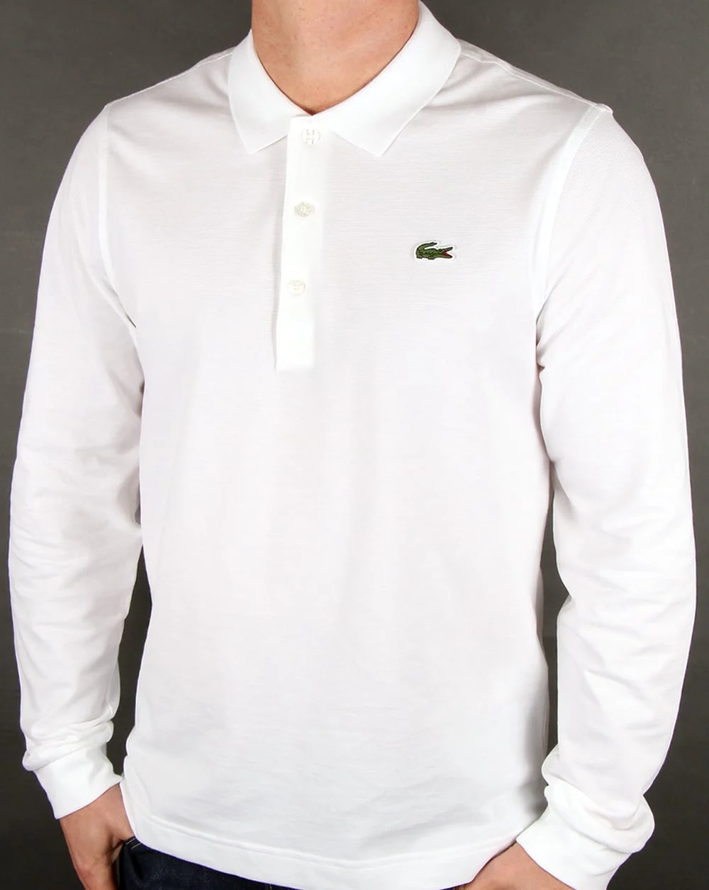 Lacoste Long Sleeve Polo White