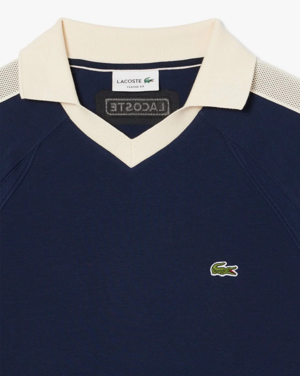Lacoste Pique Panel Polo Shirt Navy - Image 2
