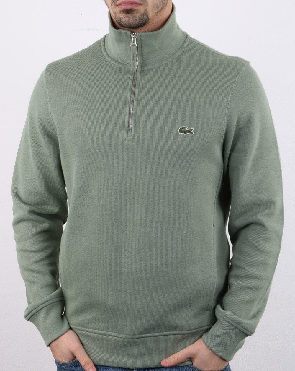 Lacoste Quarter Zip Sweatshirt Light Green