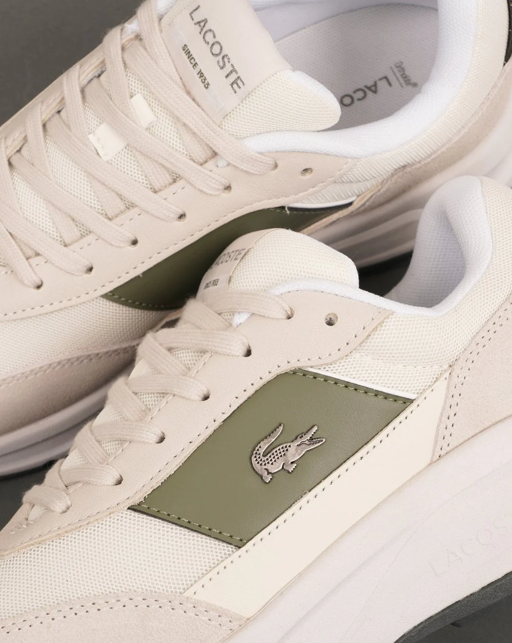 Lacoste Run Set Trainers Off White/Khaki - Image 3