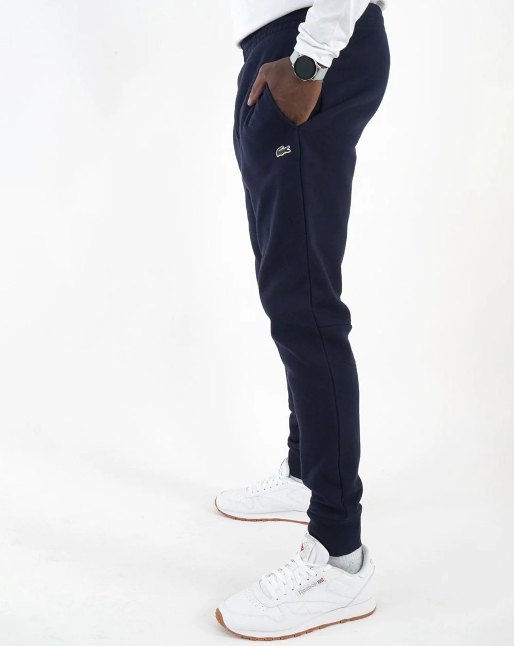 Lacoste Slim Cuffed Fleece Track Pant Navy - Image 4