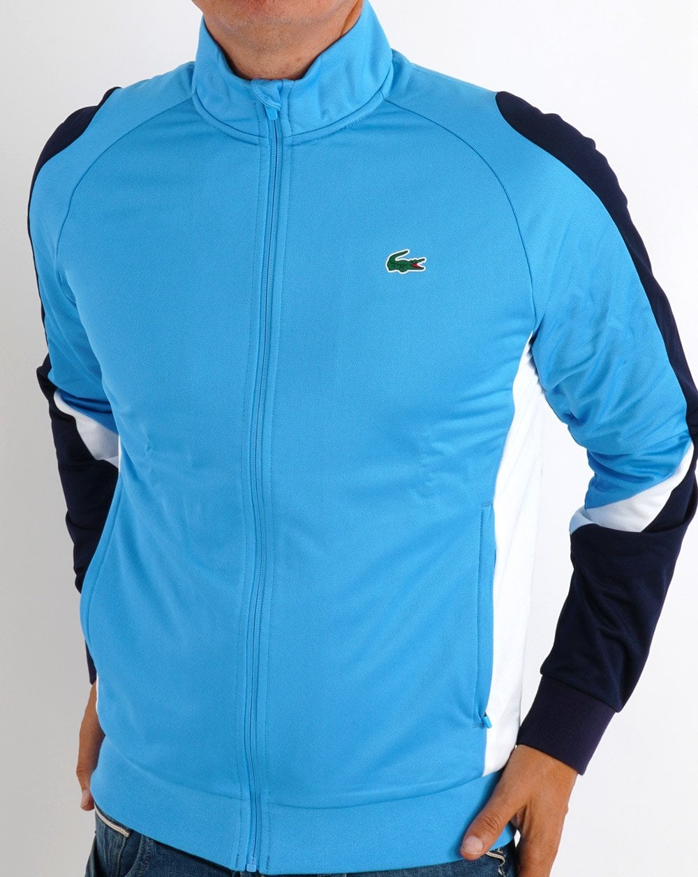 Lacoste Sport Contrasting Track Top Blue/Navy Blue/White - Image 5