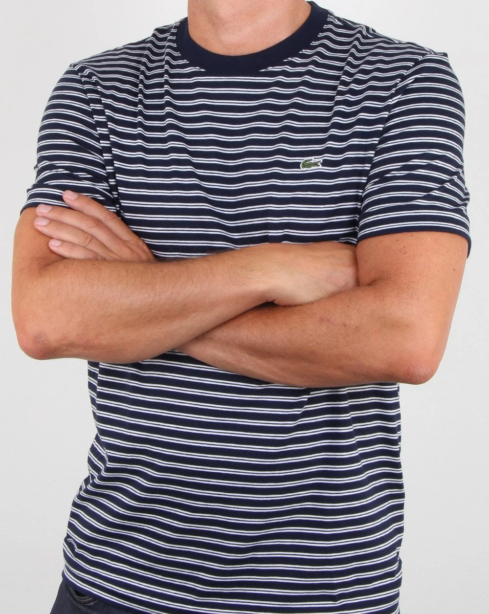 Lacoste Stripe T-shirt Navy/White - Image 4