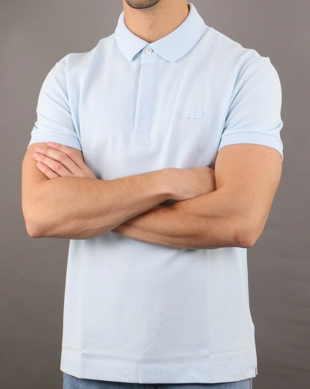 Lacoste Tonal Polo Shirt Ice Blue - Image 3