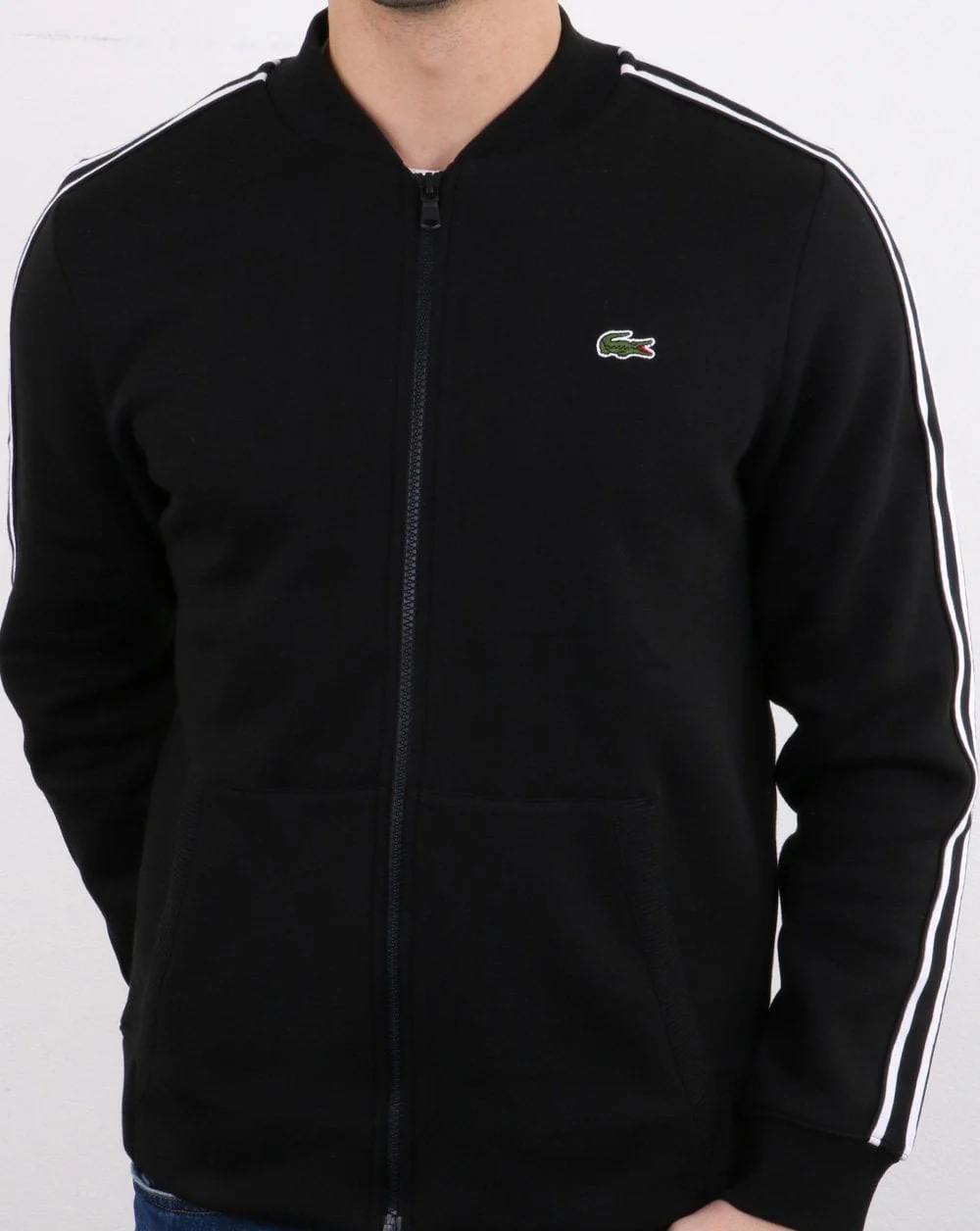 Lacoste Track Top Black/White - Image 3