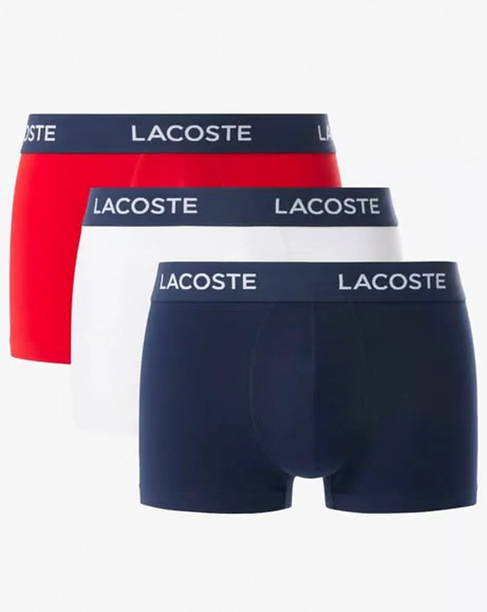 Lacoste Triple Pack Boxer Trunks Navy/White/Red